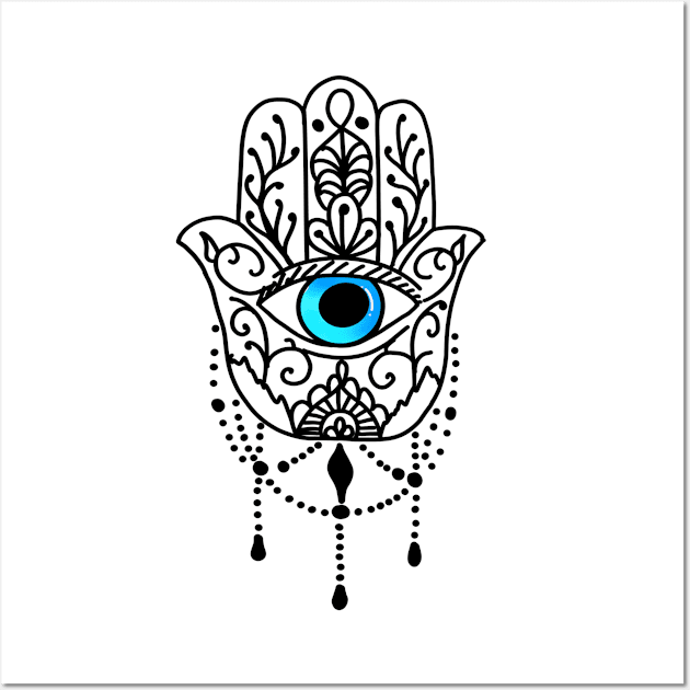 hand of hamsa evil eye Wall Art by livania